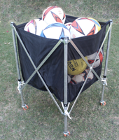 Sac de transport pliable pour ballon de football en acier inoxydable Pepup, noir, avec cadre en aluminium, durable, capacité de charge de 15-20 kg