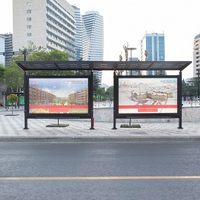 Kotak Lampu LED Luar Ruangan Bentuk Persegi Panjang Kustom untuk Halte Bus, Daya Rendah, Rangka Plat Galvanis, Kotak Lampu Iklan yang Dapat Disesuaikan