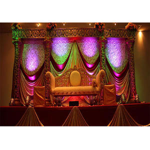 Escenario de Recepción de Boda Musulmana de Ensueño en Londres, Panel de FRP Clásico Dorado para Decoración Redonda de Bodas Antiguas en Canadá, Decoración para Fiestas en EE. UU. - Product Image 1