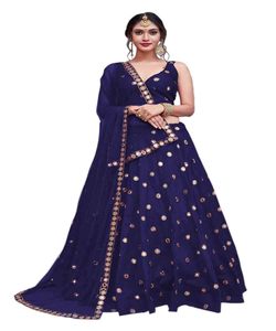 Séquence de broderie en velours la plus choisie lehenga choli avec dentelle dupatta party wear prix de gros textile vêtement ApparelGarment - Product Image 1