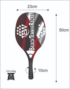 Raquettes de beach tennis sur mesure pour padel/spaddle, en fibre de carbone et de verre, face de 22 mm, poids de 320-340 g, longueur de 50 cm, logos et couleurs personnalisés - Product Image 2