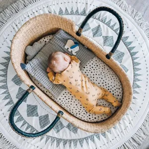 PERFEKTE HOHE QUALITÄT Wickel korb Seegras Mose Babykorb Hand gefertigt aus Seegras Material