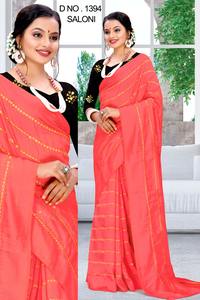 Femmes indiennes vêtements de mariage broderie fleur travail avec coton soie Saree et non cousu Blouse Dim rose couleur meilleur prix vêtements - Product Image 4