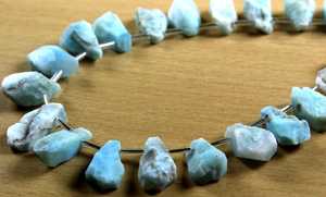 อัญมณี Larimar ธรรมชาติ21ชิ้น,รูปร่างไม่สม่ำเสมอไม่ผ่านการดูแลด้านบนเจาะเครื่องประดับทำขายส่ง - Product Image 4