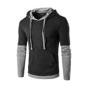 เสื้อฮู้ดแขนยาวมีฮู้ดสำหรับผู้ชาย,เสื้อแนวสตรีทสีพื้นทรงหลวมเสื้อลำลองแฟชั่นฤดูใบไม้ร่วงฤดูหนาว - Product Image 6