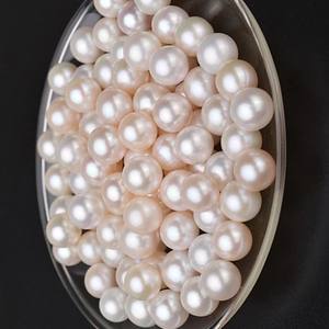 Perles de culture d'eau douce blanches rondes de qualité AA de 9mm, véritables perles naturelles en vrac pour la fabrication de bijoux, prix d'usine en gros - Product Image 2