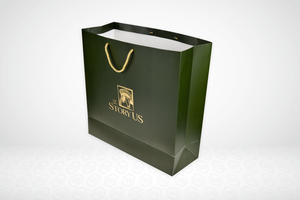 Bolsas de papel con asa de cuerda, sello de papel de aluminio dorado personalizado con logotipo de lujo, para compras - Product Image 3