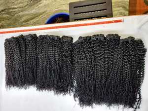 Tyagi modèle 162 meilleure qualité crépus bouclés vierges Remy cheveux brésiliens bruts naturels droits ondulés cuticule alignée 8-40 pouces Double - Product Image 3