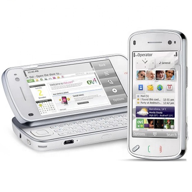 Free Shipping for N97 White Original Factory Unlocked Super Cheap QWERTY 3G Classic Slider Mobile Cell Phone by Post