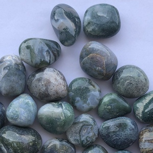 หินมอสอาเกตธรรมชาติขนาด 10 มม. 20 มม. 30 มม. รูปทรงหยดน้ำเรียบเนียน  รับรองโดย IGI สำหรับการสร้างสรรค์เครื่องประดับ ราคาขายส่งต่อกิโลกรัม - Product Image 4