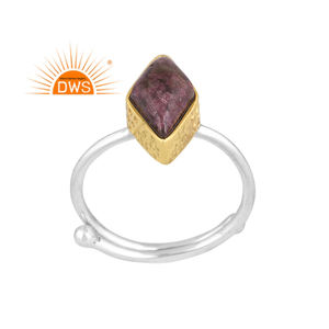 Bague empilable en argent sterling fin Tourmaline naturelle Quartz diamant pierres précieuses pour femmes fabricant de bijoux - Product Image 1