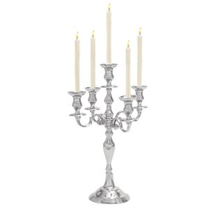 Candélabres en métal de haute qualité pour centres de table de mariage prix de gros nouveau candélabre fait main au sol en argent 5 bras - Product Image 3