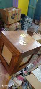 สี่เหลี่ยมผืนผ้ารูปไม้อุ้งเท้าสัตว์เลี้ยงแกะสลักสัตว์เลี้ยงฌาปนกิจศพ URN อุปกรณ์โดย Brassworld อินเดีย - Product Image 6