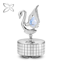 Cristaux de cristal plaqué étoile, boîte à musique décorative avec des cristaux brillants découpés, cadeau