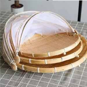 Plateau de service rond en rotin de haute qualité avec un design marron tissé Parfait pour les cadeaux du Ramadan et le service de nourriture - Product Image 5