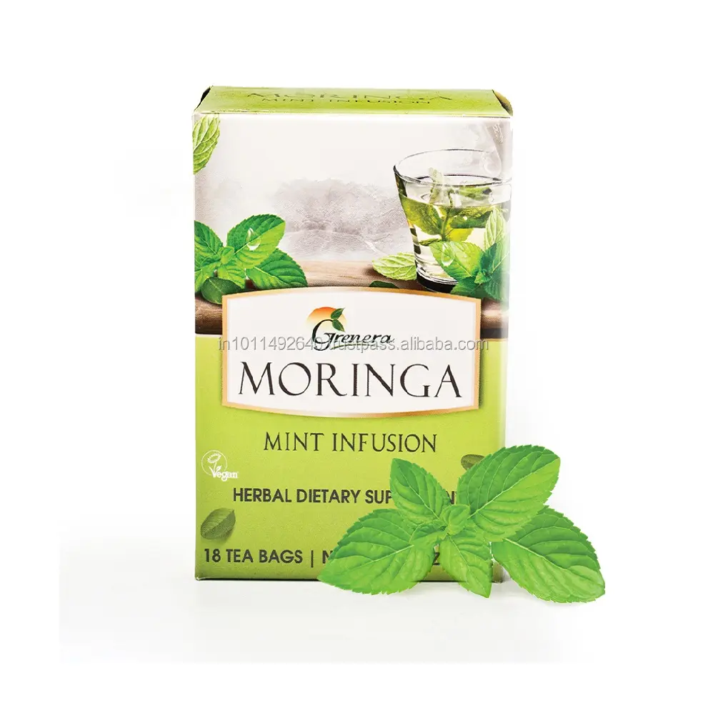 100% natural moringa sabor de hortelã leite chá personalizado oem peso emagrecimento saco de chá herbal