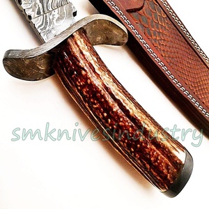 Nouveau couteau d'acier de damas, magnifique couteau fait à la main avec étui en cuir (Smk1804) - Product Image 5