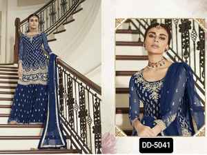 Traje Salwar Kameez de trabajo de bordado pesado de estilo de diseñador con Dupatta elegante para ropa de fiesta de mujer - Product Image 2