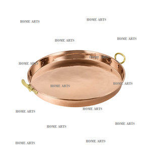 Plat de service alimentaire en cuivre martelé de qualité supérieure, forme ronde, plat de service alimentaire à bas prix - Product Image 3