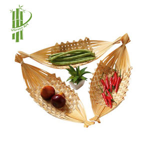 Cesta de almacenamiento de bambú tejida con decoración ecológica tradicional, bandejas de frutas secas, plato de Sushi para cesta de frutas de boda, bandeja de comida - Product Image 3