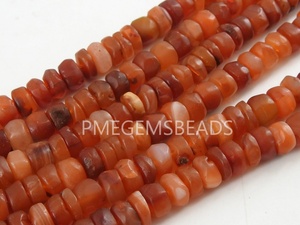 Cadena de 16 Pulgadas de Cornalina Natural, Piedra Preciosa Naranja, Pulida Mate, Redonda, Hecha a Mano, para Fabricación de Joyería, Suministros al por Mayor - Product Image 3