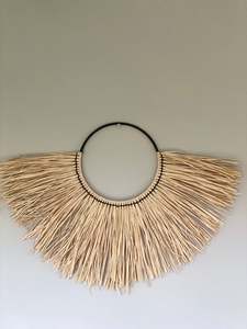 Leeven — paniers suspendus Vintage en jonc de mer, lot de 3 paniers de décoration mural africains en jonc de mer avec miroirs - Product Image 4