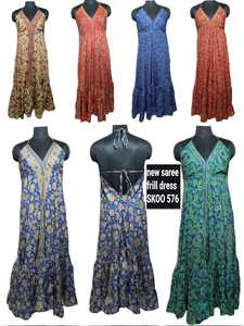 Vestido de seda y saree para niña y mujer, artículo a la moda, nuevo - Product Image 2