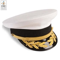 Sombrero de gorras de pico de uniforme negro liso Sombreros de uniforme OEM para sombrero plano de capitán de cabina de conductor