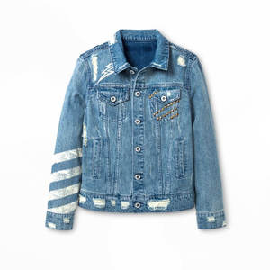 แจ็คเก็ตผ้ายีนส์ลายการ์ตูนสำหรับฤดูหนาวคอปกตั้งมีฮู้ดใช้ได้ทั้งชายและหญิงกันน้ำและใส่กลับด้านได้ - Product Image 4