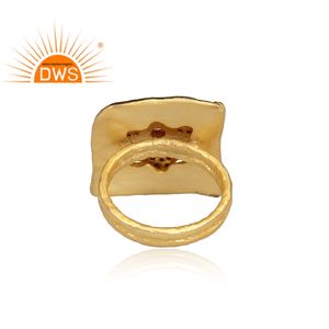 CZ And Pink Tourmaline Set Gold Plated <b>Silver</b> <b>Statement</b> <b>Ring</b> Jewelry Traditional <b>Ring</b> Jewelry Wholesaler - Product Image 4