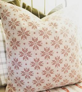 Funda de Cojín Bordada con Copos de Nieve Navideños, Cuadrada, Estilo Nórdico, Decoración para el Hogar - Product Image 1