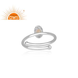 Natural Ethiopian <b>Opal</b> Gemstone Set Fine 925 Sterling <b>Silver</b> Oval Crown <b>Ring</b> Jewelry Manufacturer - Product Image 4
