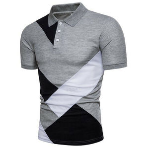 Polo de último diseño para hombre, camisa de trabajo con panel personalizado, bloque de color, precio barato, novedad - Product Image 3