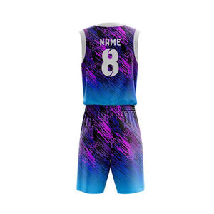 Service OEM Maillot de basket-ball respirant et ensemble short Logo personnalisé uniforme sans manches col en V dans les grandes tailles - Product Image 6
