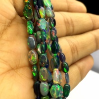 Opale noire éthiopienne Tumble Shape Plain Loose Gemstone Natural Gorgeous Quality Full Multi-Fire Beads natural good quality