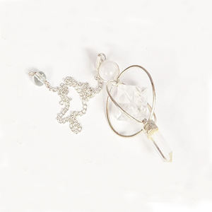 Cuarzo Claro Spinning Merkaba Estrella Péndulo Con Lápiz - Product Image 1