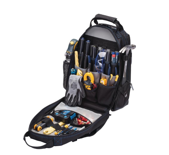 Нейлоновый холщовый рюкзак для инструментов с ремнем из полиэстера, рюкзак для инструментов с двумя отделениями 18 дюймов