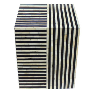 โต๊ะข้างเตียงทำด้วยมือดีไซน์เนอร์เฟอร์นิเจอร์ตกแต่งแบบโฮมเมดฝังกระดูกไม้ตกแต่งโต๊ะข้างเตียง - Product Image 1