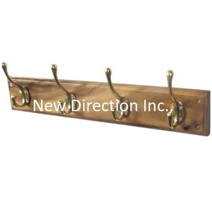 Colgador de gancho de metal para bolsa de calendario o toalla colgante de pared de baño Colgador de gancho para acabado de nogal marco de madera - Product Image 4