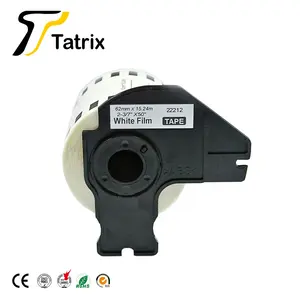Tatrix 62 мм черный на белом фоне самоклеющиеся термобумаги рулона этикеток DK-22212 DK22212 для Brother QL-1050 QL-500 принтер