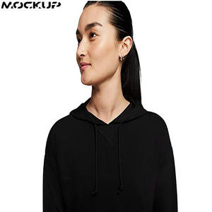 Sudadera Corta con Capucha para Mujer, Estilo Holgado, Hombros Caídos, Ropa Urbana de Invierno, Tejido Tejido, Sudadera con Estampado, OEM - Product Image 2