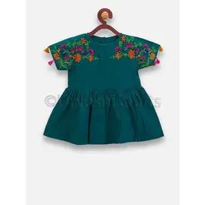 2020 OEM Manufacture Girls Dresses Embroidered Design Long Sleeve Baby Frock 6 Years Girls' Dresses