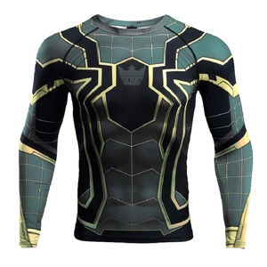 เสื้อแรชการ์ดแขนยาวสำหรับผู้ชาย ป้องกันแสงแดด ผลิตตามสั่ง (OEM) ผ้ายืดสแปนเด็กซ์/ไนลอน พิมพ์โลโก้ด้วยความร้อน ป้องกันแบคทีเรีย แห้งเร็ว ป้องกันรังสียูวี - Product Image 1
