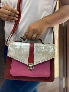 Stylish Genuine Glitter Fur Leather <b>Handbag</b> Women Designers Shoulder Sling Bag - Product Image 4