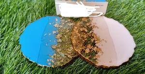 Sous-verre en résine orange rond Floral DIY Design fait à la main personnalisé tapis de tasse de fleurs séchées coussin chauffant pour une utilisation à la maison - Product Image 5