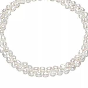 Collar de perlas de pepita de agua dulce Blanco natural 8mm Perla torcida Tipo de perlas sueltas - Product Image 2