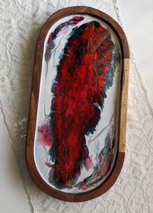 Bandeja de resina epoxi amarilla de alta calidad, bandeja de resina epoxi para restaurante en casa, pieza artesanal - Product Image 6