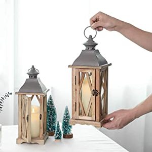 เงินเสร็จเหล็กจับตกแต่งบ้านเทียนโคมไฟที่มีหนังสีน้ำตาลจับ - Product Image 3