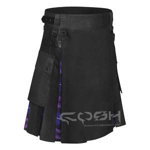 Elegante falda escocesa de algodón híbrida de moda para hombres, cómoda y funcional con correas ajustables y detalles plisados - Product Image 3