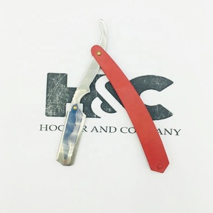 Red Coated Barber <b>Straight</b> <b>Razor</b> With Exposed Blade Custom Logo New Barber <b>Razor</b> Stainless Steel Logo Offer - Product Image 6